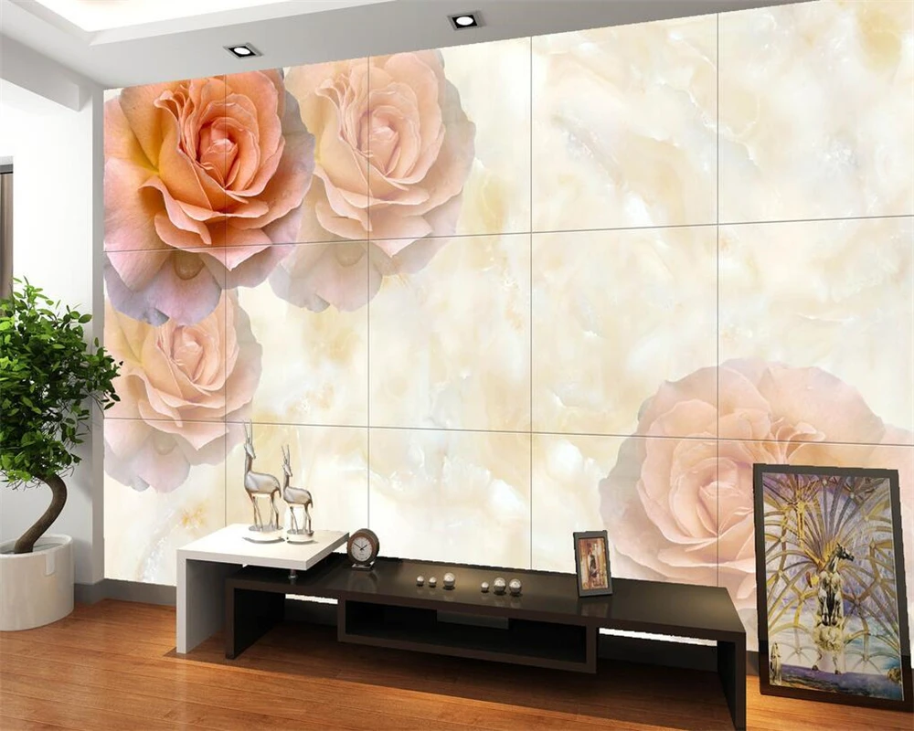 

Beibehang Wall mural wallpaper roses marble 3D stereo TV living room bedroom background wall wallpaper.wallpaper for walls 3 d