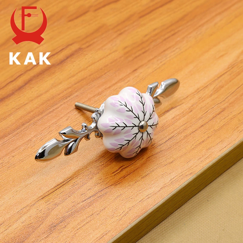 KAK 41mm chiny niebieski i biały porcelanowy ceramiczny uchwyt do szafki i ciągnie uchwyty kuchenne gałki do szuflady meble uchwyt i gałki
