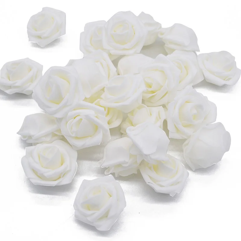 20 pçs/lote 4cm friso pe espuma rosa cabeça de flor artificial para confete diy guirlanda artesanato caixa presente hairband decoração casamento fornecimento