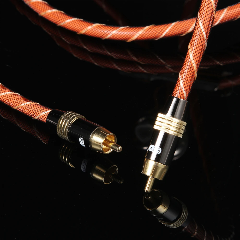 EMK Subwoofer Cable RCA to RCA Cable Digital Coaxial Audio Cable Dual Shielded Gold Plated 5m 10m