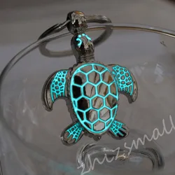 Glowing Sea turtle tortoise keychain Lady couple bag keyring GLOW in the DARK fashion