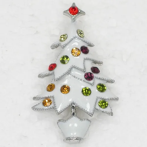 60pcs/lot Mixed Color (Can Notes Color) Wholesal Brooch Rhinestone Enamel Christmas tree Pin brooches Christmas Gift C101423