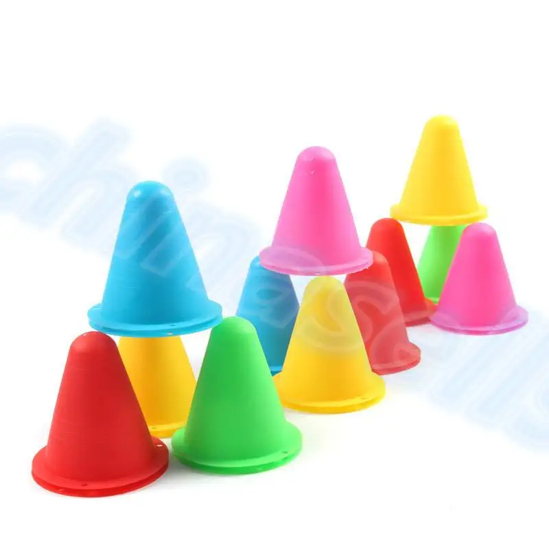 10pcs/lot Skating Marker Cone Roller Football Soccer Marker Cup Speed Agility Hurdle Training Equipment Slalom Roller Skate Pile