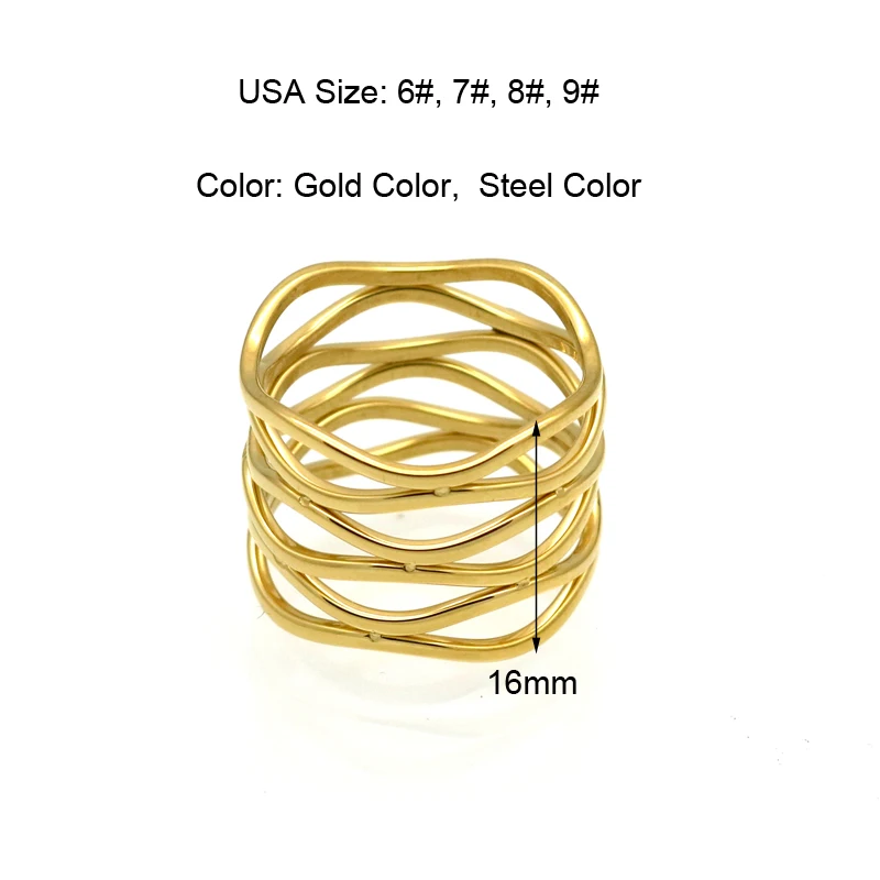 Top Quality New Rings For Women 316L Stainless Steel Jewelry Gold-Color Fashion Ring Wedding Rings Anniversary Gift