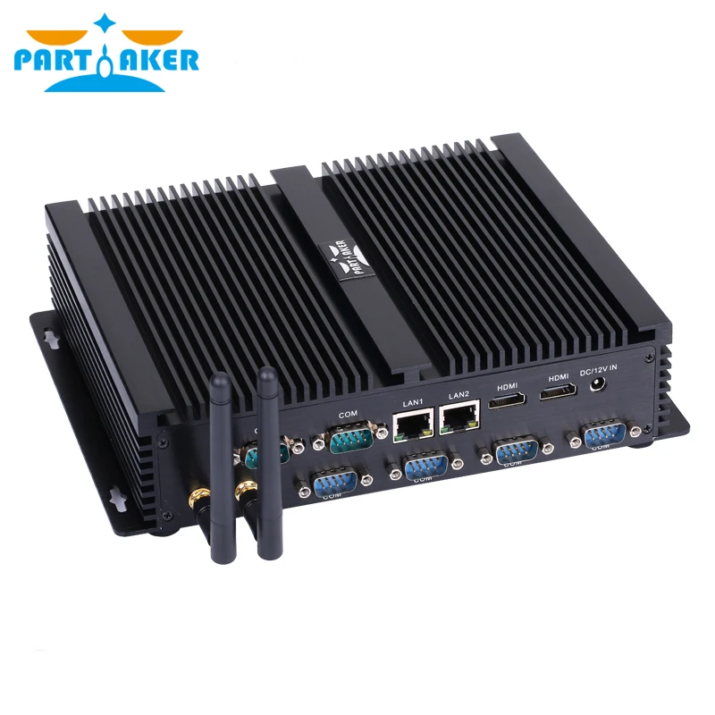 Partaker-Mini PC industriel sans ventilateur, i4, Windows 10, Core i3-4010U, i5-4200U, i7-4510U, LAN pour touristes, 6 x RS232, PC robuste