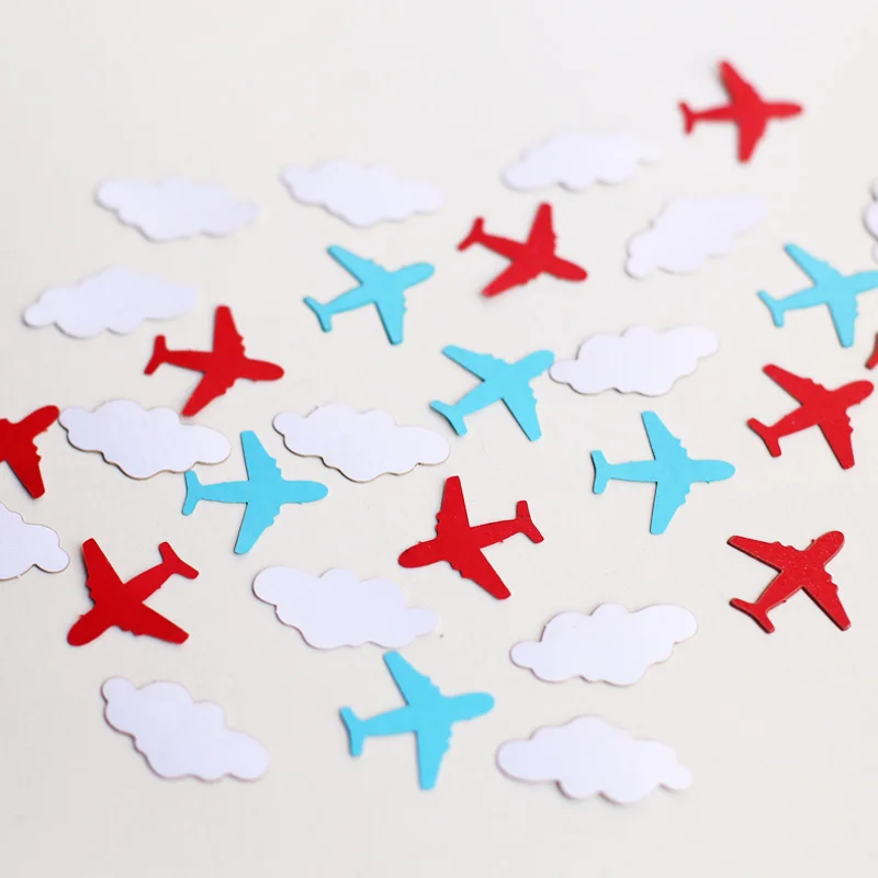 c41Airplane confetti - 100pcs Airplane Baby shower Confetti - Airplane birthday decor- Baby Shower table Decor-your color choice