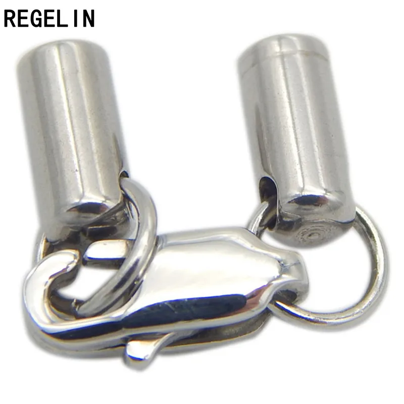 REGELIN – fermoirs et crochets en acier inoxydable, pour bricolage, cordon en cuir, anti-allergie, connecteur pour la fabrication de bijoux