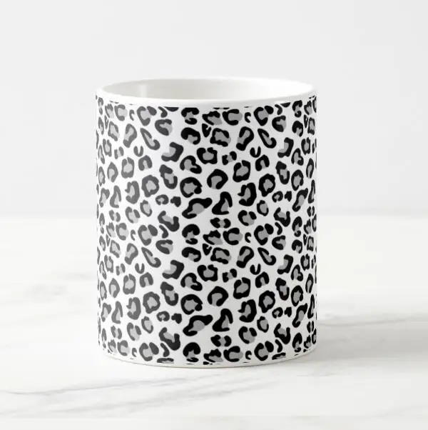 Cool Leopard Print Coffee Mugs Tea Cup Fashion Novelty Panther Leopard Pattern Cups Heat Sensitive Ceramic Gifts Wildlife 11oz