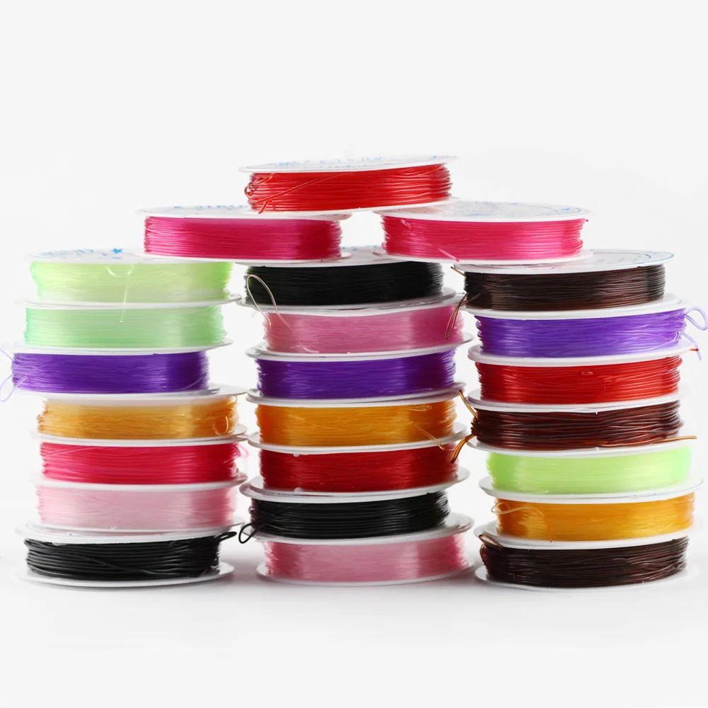 

JHNBY Colorful Transparent Crystal Elastic Beading Rope Cord Thread String For DIY Necklace Bracelets Jewelry Making Findings