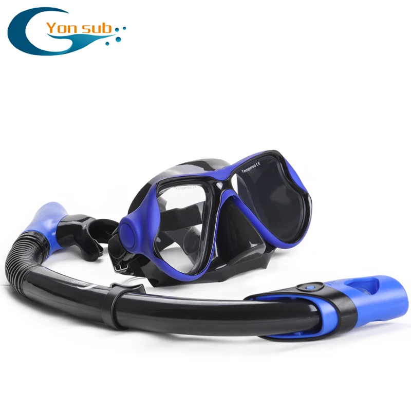 

YONSUB Professional Scuba Diving Mask and Snorkels Anti-Fog Goggles Glasses Diving Swimming Dry Snorkel Tube Set Men Women Set