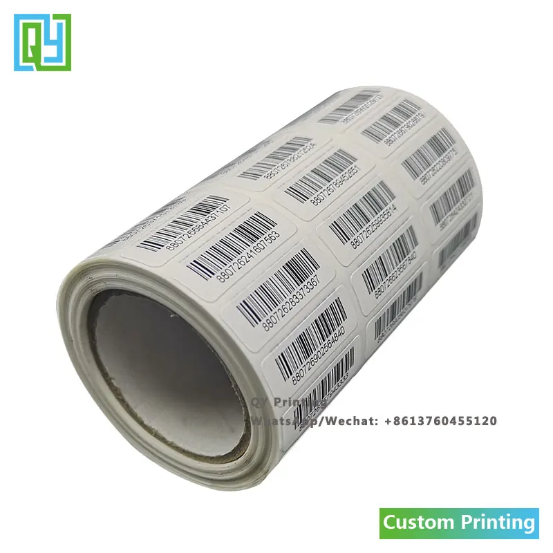 1000pcs 30x10mm Free Shipping Customized Serial Number Barcode Labels White Paper Variable Data Stickers For Inventory Tracking