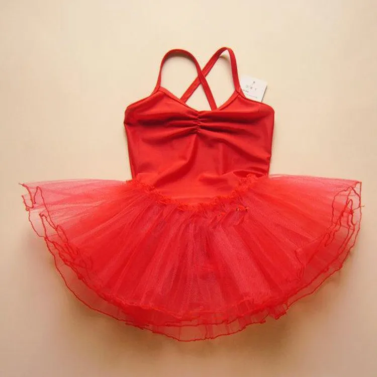 Vestido de ballet para meninas, roupa de dança infantil para meninas, trajes de balé com malha para dança, 6 cores