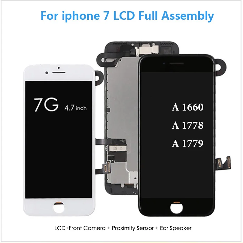 LCD Display For iPhone 7 A1662 A1778 A1779 Touch Screen Digitizer Full Set Assembly Replacement +Front Camera+Sensor+Ear Speaker