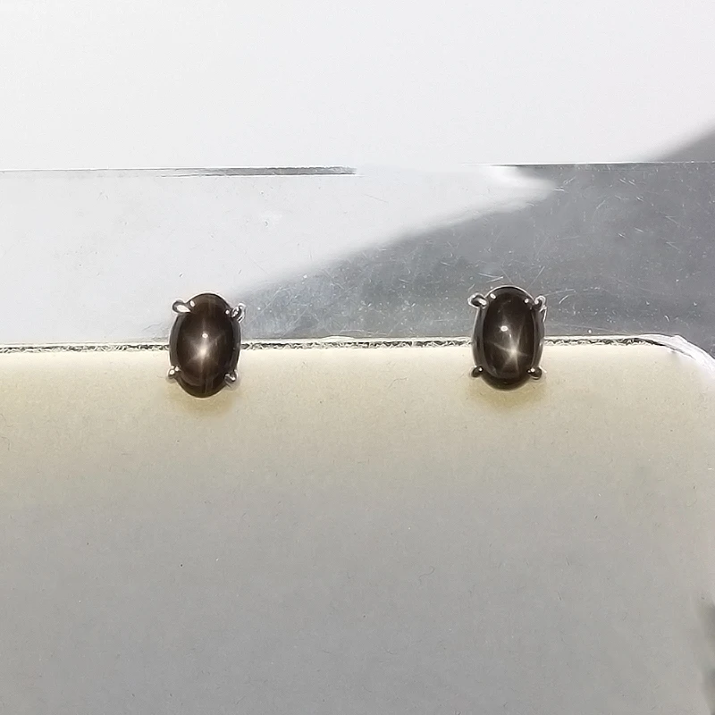 CoLife Jewelry 4*6mm Natural Star Light Sapphire Earrings 925 Silver Sapphire Earrings for Office Woman Real Sapphire Jewelry