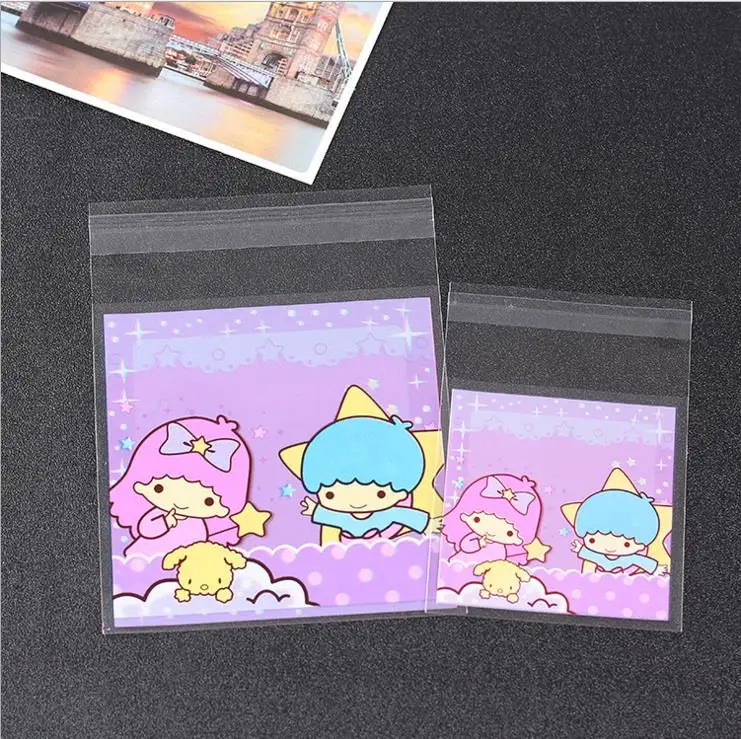 100pcs Plastic Cookie Packaging Bag Wedding Cookie Bags Baby Party Supplies Mini Soap Bag Girl Boy Design