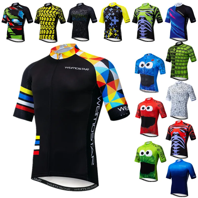 

Weimostar Breathable Colorful Cycling Jersey Men Summer Anti-UV Bike Clothing Road Team Bicycle Jersey mtb Cycling Shirt Maillot