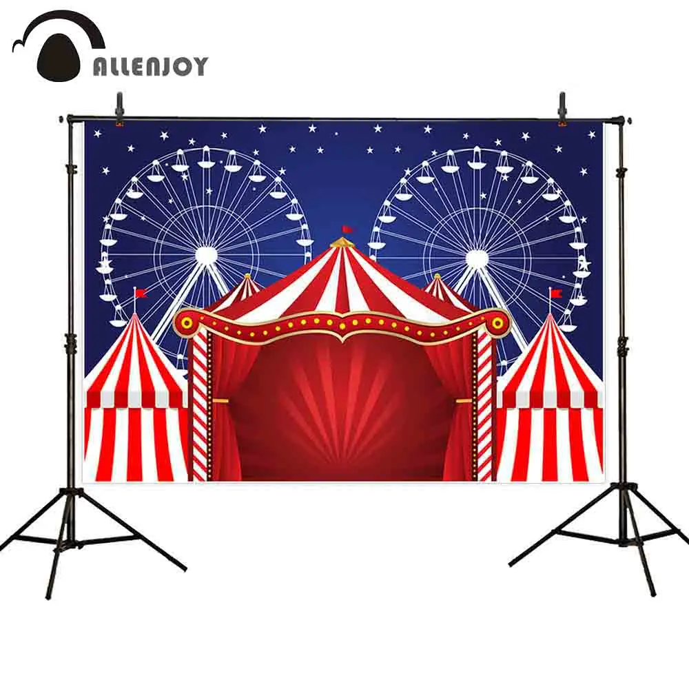 Allenjoy การถ่ายภาพพื้นหลัง Circus Carnival carnie Ferris ล้อฉากหลังตกแต่ง Photo Studio photocall photophone