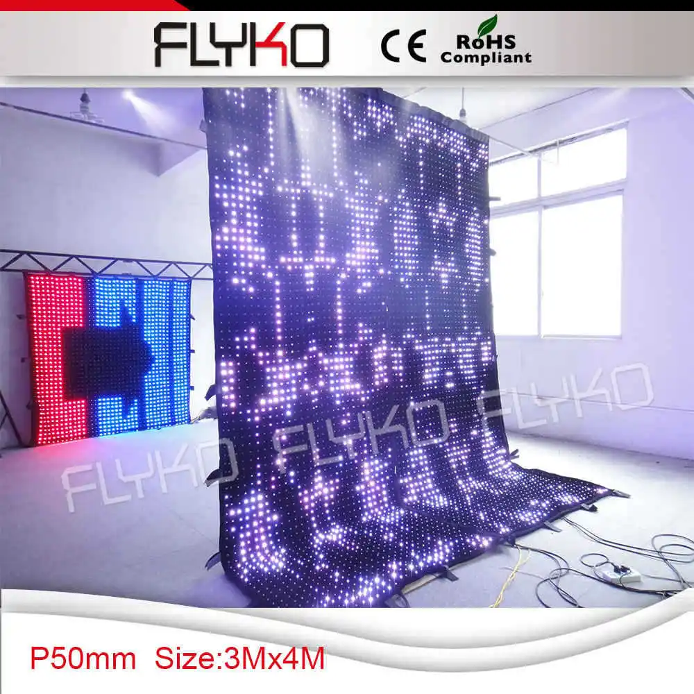 dj mixer high quality led curtain display  P5 3x4m