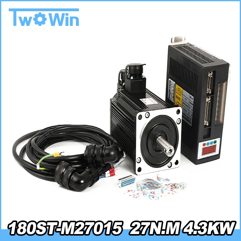 

High-power servo motor kits 180ST M27015 4.3KW servo motor 27N.M 380V 4300W servo motor CNC Machine upgrade