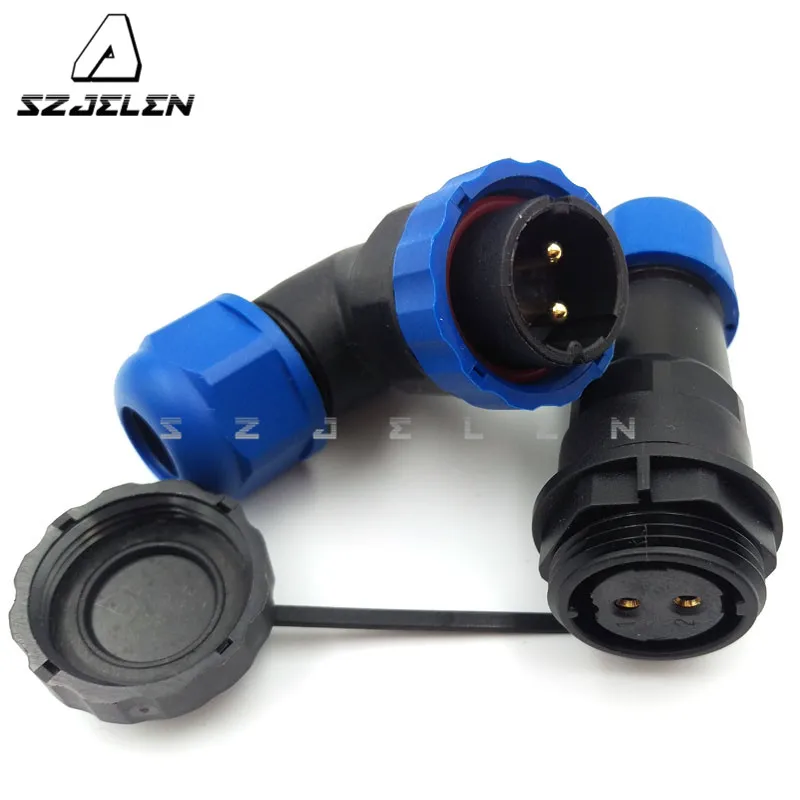 SD20TA-ZP ,90 Degree Elbow Waterproof Connectors 2 Pin, Cable Docking Connector Male And Female Rat, Device Power Plug Socket