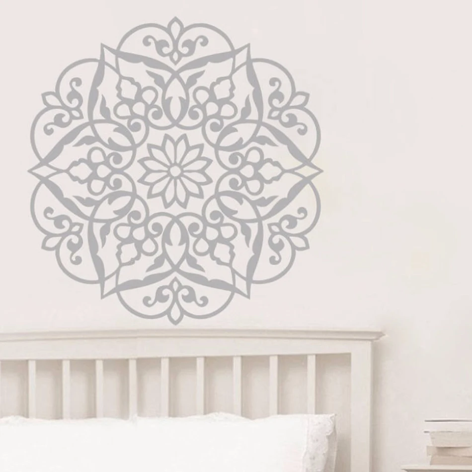 Home Decoration Mandala Flower Vinyl Wall Art Decals Mandala Pattern Bohemian Style Wall Sticker Bedroom Vinyl Murals Art AZ751