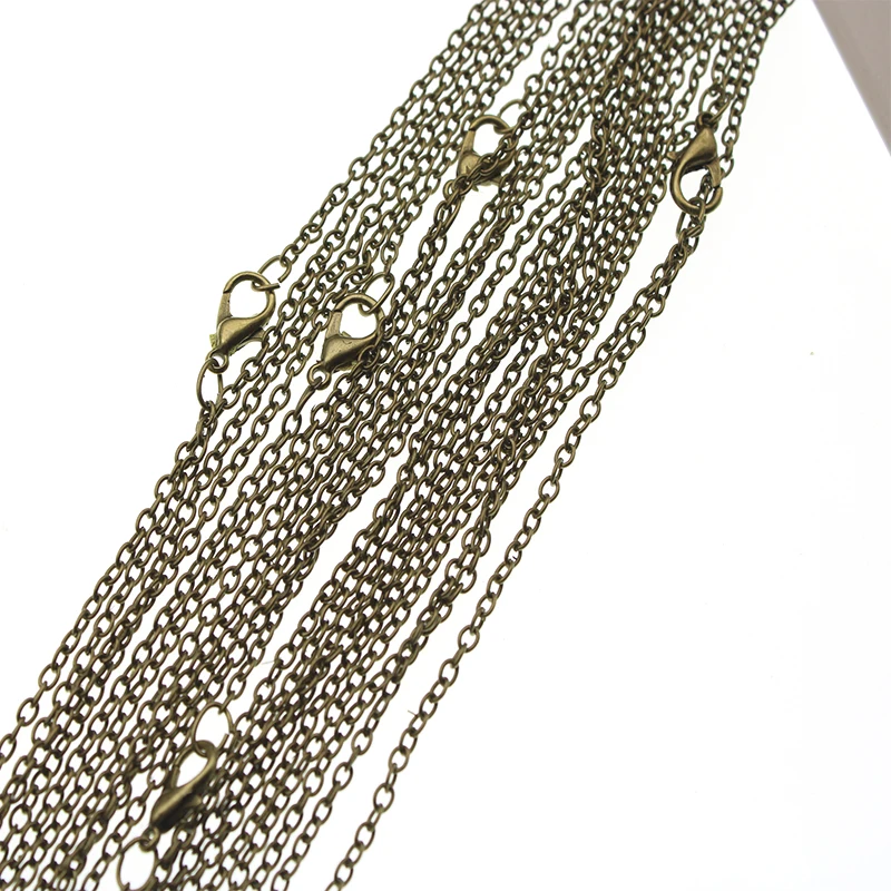 10pcs Black Rose Gold Silver Metal Chains Necklaces for Pendant Charms Lobster Clasp DIY Jewelry Making Necklace Chain Bulk 60cm