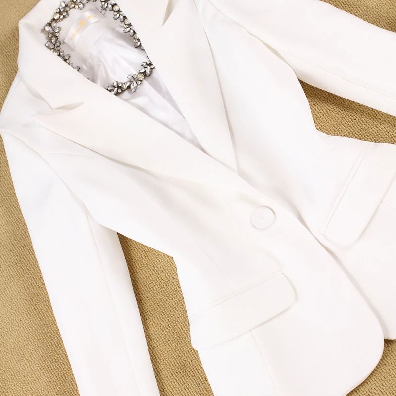 Professionele Vrouwen Pakken Office Business Ol Witte Formele Dames Broek Past Tweedelige Zwart Uniform Blazer Sets Dames Suits