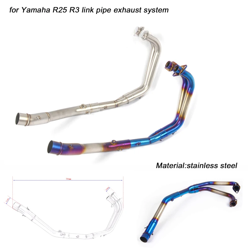 

Мотоциклетный модифицированный глушитель для Yamaha R25 R3 с полным звеньем, выхлопная труба 51 мм, наконечники, трубки, система глушителя из нержавеющей стали