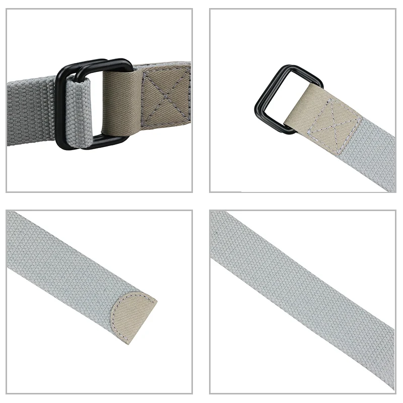 Maikun-Ceinture à double anneau pour hommes, ceinture en toile pour hommes, ceinture décontractée pour jeans, Harajuku