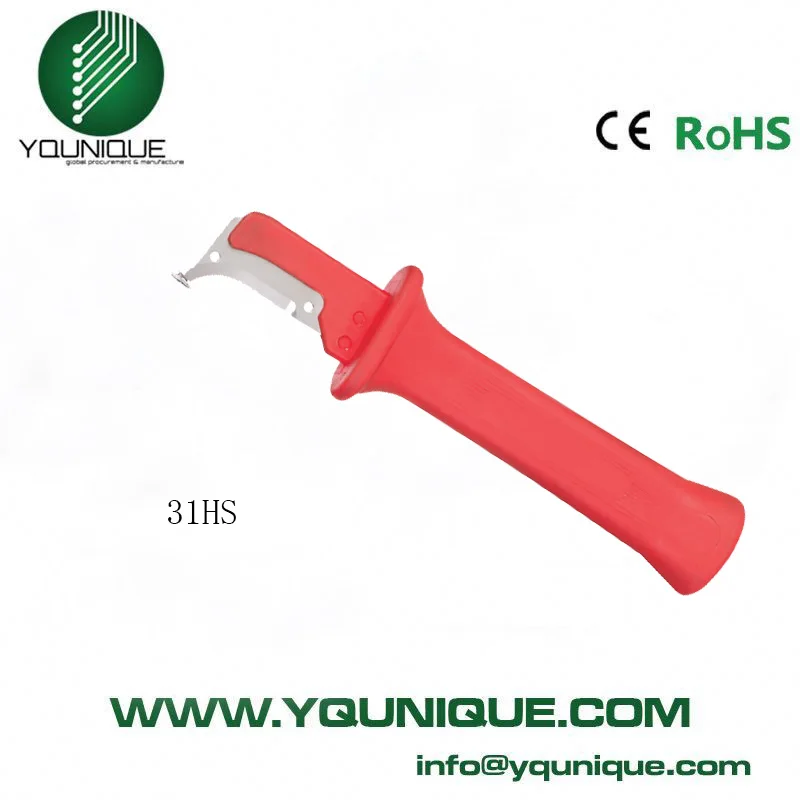 German Type Electrical Insulation Cable Stripping Knife Pliers, Insulated Handle Cable Cutter