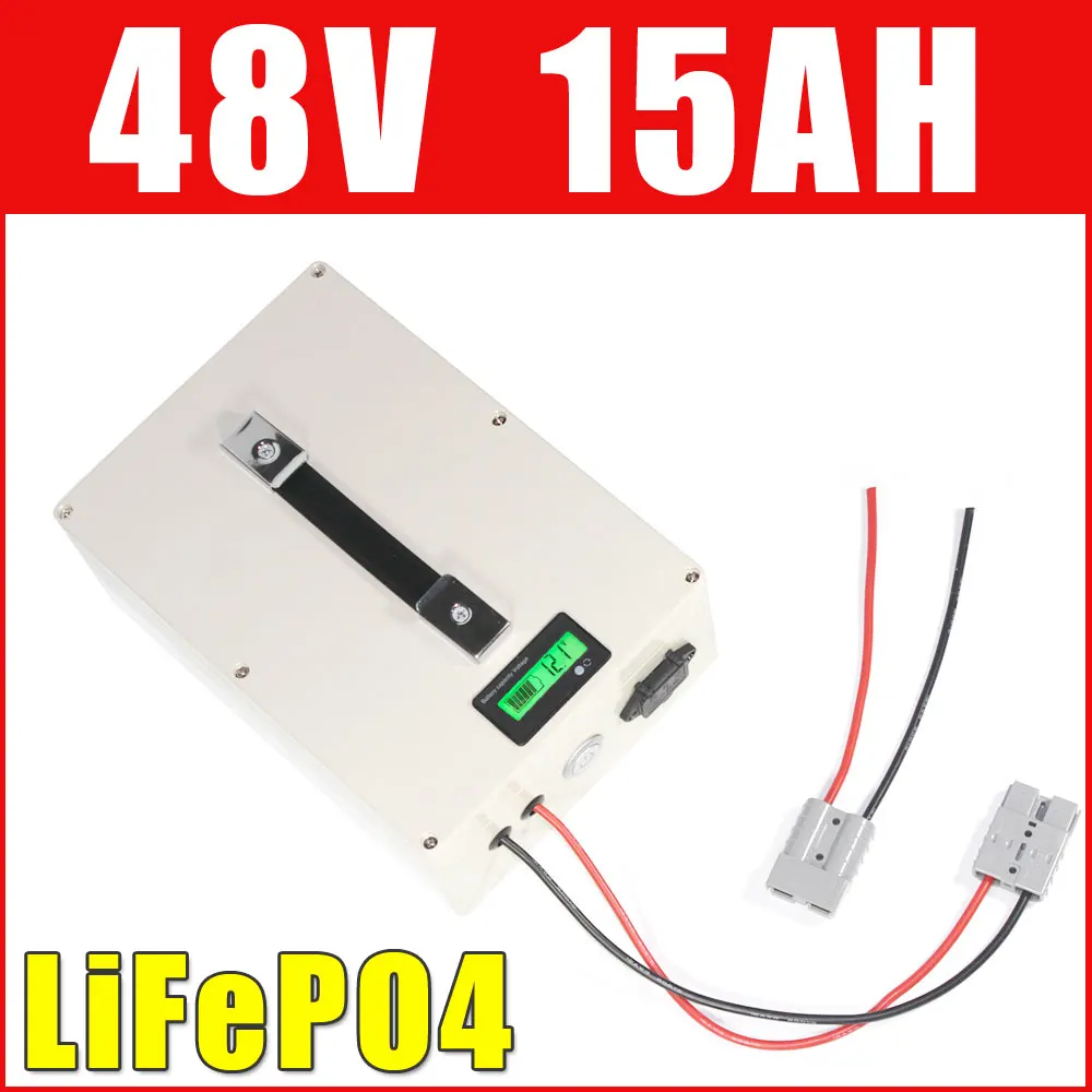 48V 15AH LiFePO4 Battery Pack 48V 1000W Electric bike Lithium ion battery waterproof case LCD display