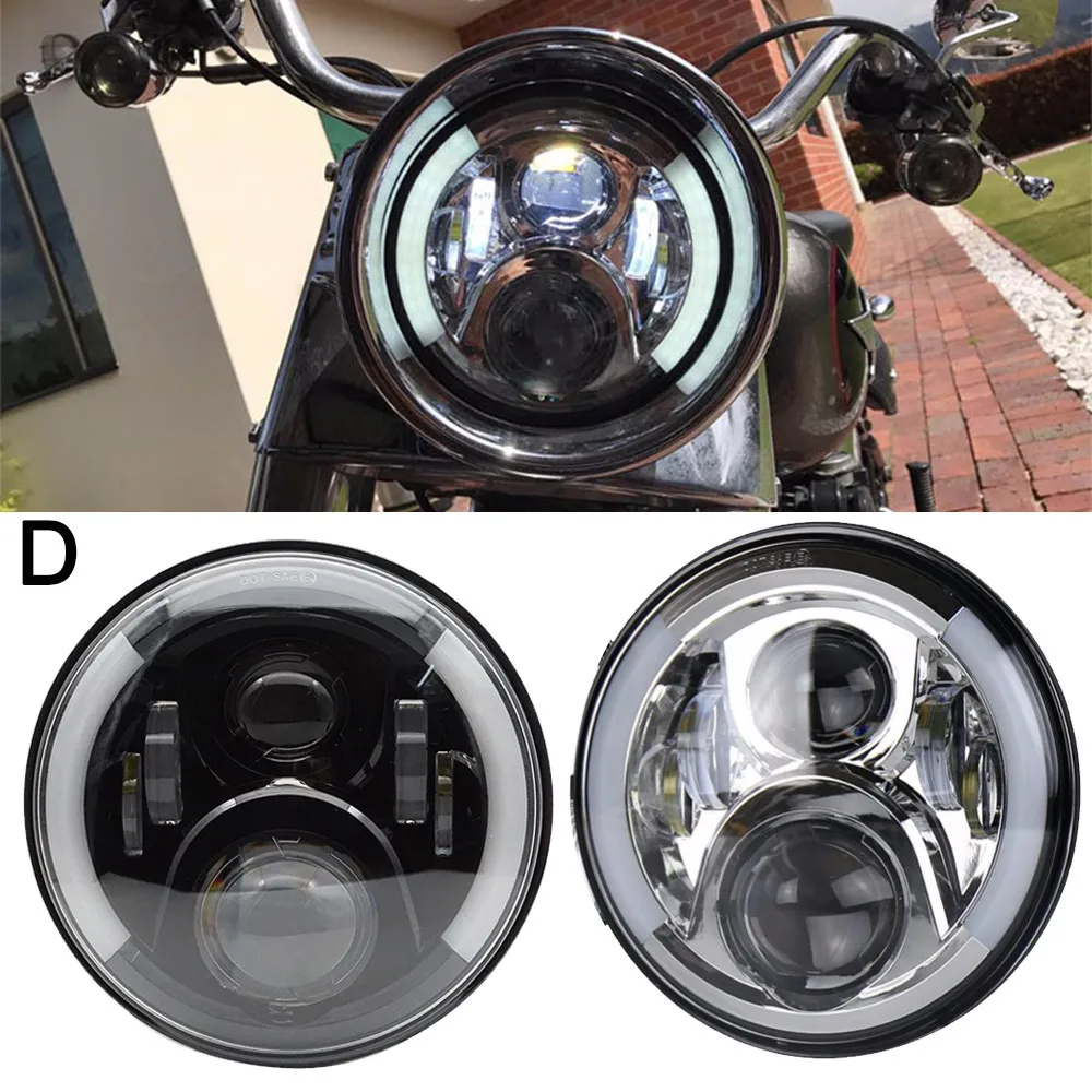 7 Inch Led Motorcycle Headlight 40W/60W/80W/90W and 7inch Shell Housing Headlight Brackets For Harley  Yamaha Honda Suzuki Moto