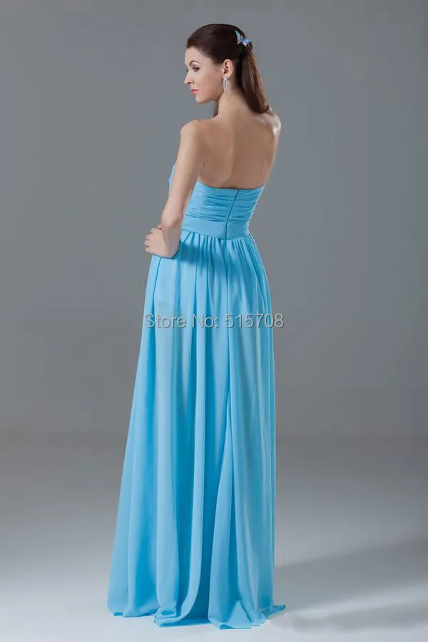 Elegant Long Prom Dresses Chiffon Strapless Backless Floor Length Side Slit Sweetheart Charming Evening Prom Dresses