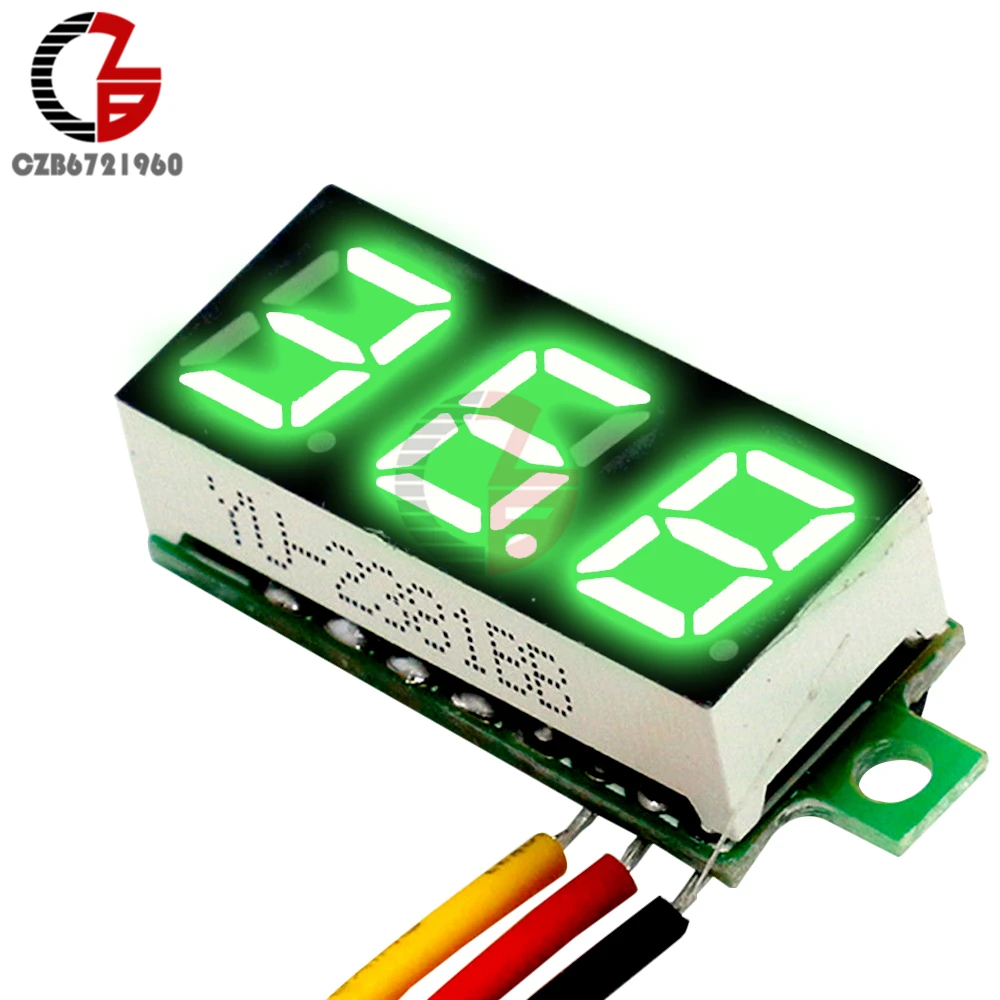 DC 0V-100V 0.28 Inch LED Digital Voltmeter Voltage Meter Volt Detector Monitor Tester Panel Car 12V 24V Red Green Blue Yellow