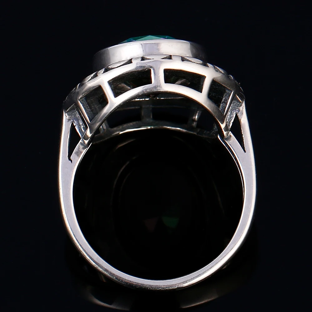 Glamour 10x14MM mysterious colorful tourmaline ring women's 925 sterling silver jewelry ring retro anniversary party women's