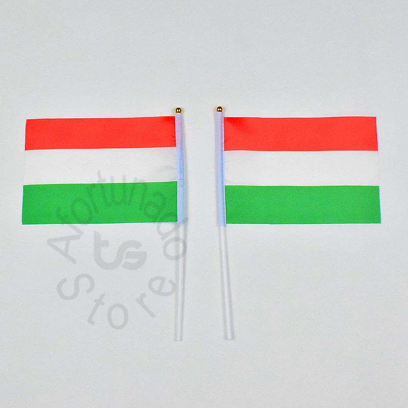 Hungary 14*21cm 10piece flag Banner hand waving National flag Home Decoration flag banner