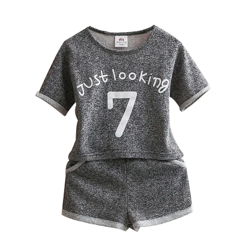 2024 Summer New 2 3 4 5 6 8 10 Years Baby Clothing Number Letter Print Short Sleeve T-Shirt+Shorts Kids Girl Sports 2 Pieces Set