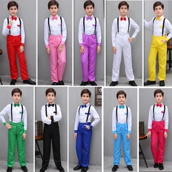 Costumi di Danza Jazz Ragazzi Insieme Variopinto Cantante Ballerini Per Bambini Hip Hop Personalità di Abbigliamento Per Bambini di Danza in Costume Outfit DNV11580