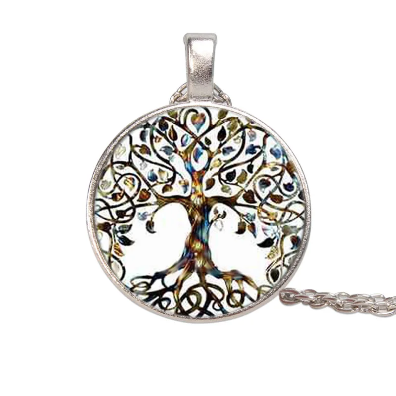 Newest Tree Of Life Statement Necklace Art Photo Glass Cabochon Pendant Charm Women Choker DIY Necklace For Gifts Jewelry