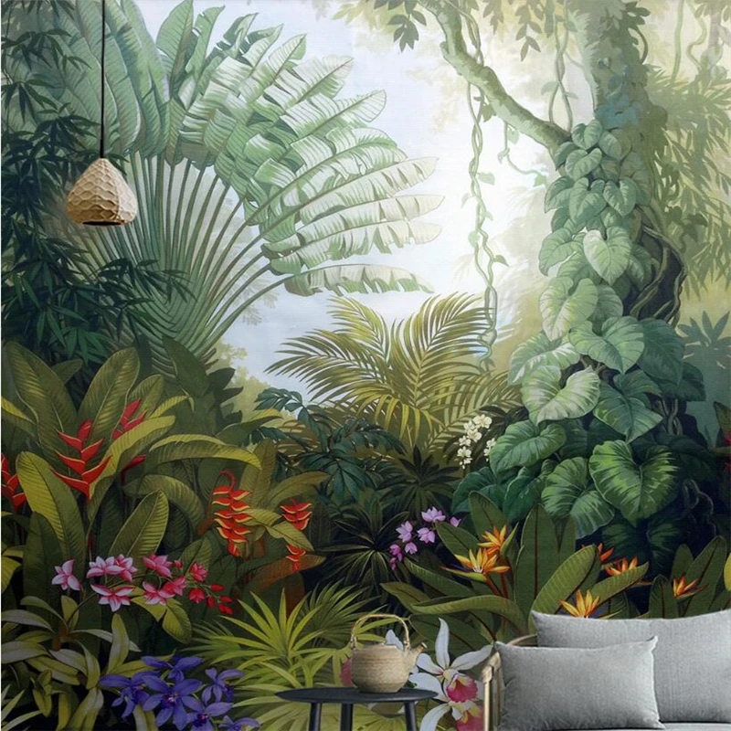 

Custom wallpaper home decor mural medieval tropical rain forest landscape television background 3d wallpaper Decorative painting