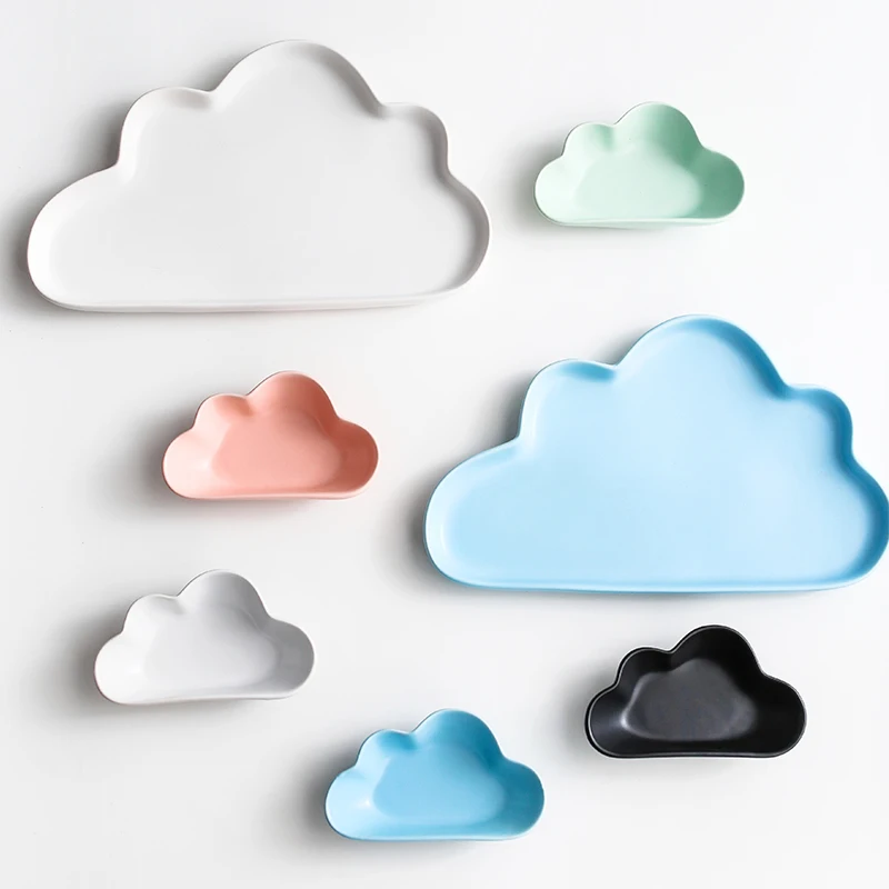 Brand Creative Matte Cloud Raindrop Shape ceramic plates porcelain tableware pigmented sauce dish breakfast fruit plates dishes