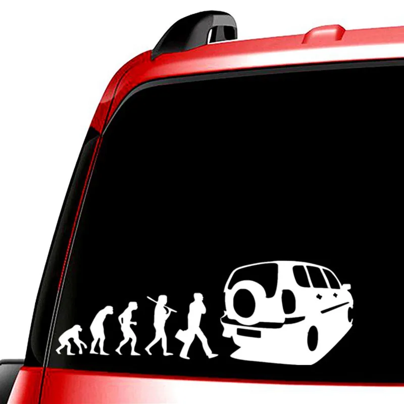 Three Ratels TZ-812 10*28.5cm 1-5 Pieces Car Sticker Human Evolution For Chevrolet Niva Auto Sticker Car Stickers