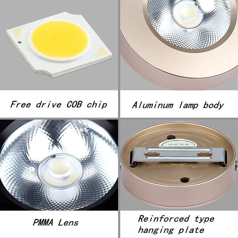 Led cob downlight spot light Ultrathin surface mounted  lamp bulbs 3w 5w 7w 10w 15w 220V ceiling recessed Lights Indoor Lighting