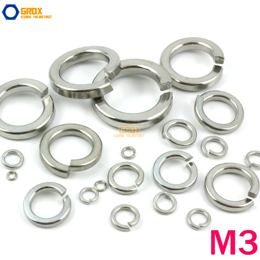 

600 Pieces M3 Split Lock Washer Marine Grade 316 Stainless Steel