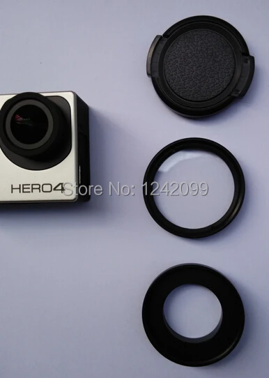 Lente de filtro UV de aleación de aluminio/Metal/vidrio, adaptador de lente + tapa de lente/cubierta para Gopro 4 3 + 3, accesorios para Cámara de