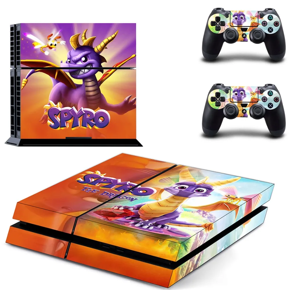 Spyro The Dragon PS4 Skin Sticker Decal For PlayStation 4 Console and 2 Controllers PS4 Skins Sticker Decal