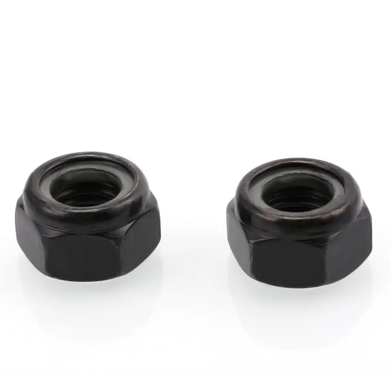 DIN985 M2 M2,5 M3 M4 M5 M6 M8 m10 Selbstsichernde Mutter aus verzinktem schwarzem Kohlenstoffstahl Sicherungsmuttern Slip-Nyloneinsatz Sechskantmutter Sicherungsmuttern