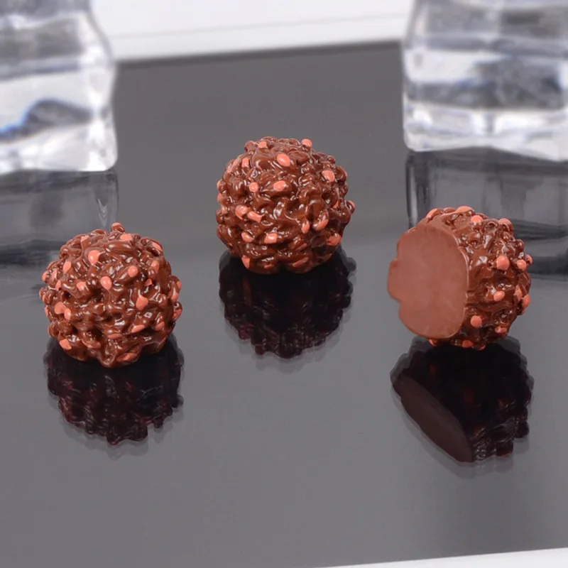 5pcs Miniature Chocolate Ball Model Pretend Play Dollhouse Kitchen Food Toy Accessories