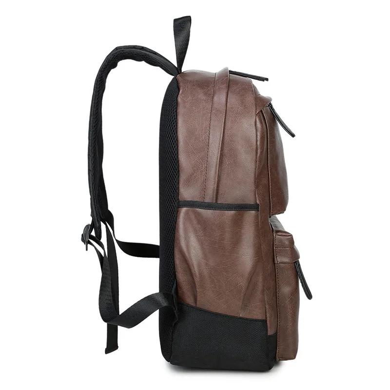 Brand Men Backpack Leather Male Functional bags Men Waterproof backpack PU big capacity Men Bag School Bags For Teenager