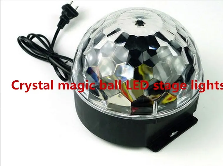 Voice control LED six color crystal magic ball light family entertainment evening KTV bar stage lighting six ring pattern